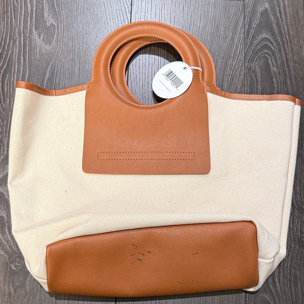 Elegant Tan and Cream Tote Bag